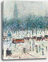 Постер Лоусон Эрнест Winter—New York Snow Scene with Madison Square Garden in the Distance