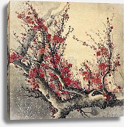 Постер Ветка цветущей сливы 4