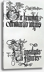 Постер Дюрер Альбрехт Inscriptions in Gothic script, the from titlepage from 'Nine Sheets from the Apocalypse'