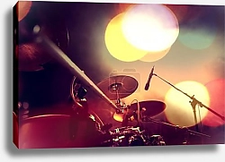 Постер Барабанная установка на сцене