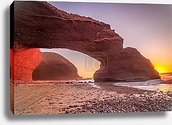 Постер Красные арки пляжа Легзира, Марокко, город Сиди Ифни