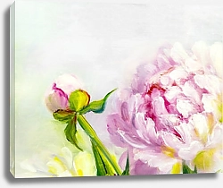 Постер Розовые и белые цветы пионов в белой вазе, деталь 4