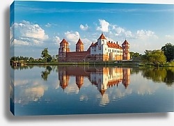 Постер Беларусь. Мирский замок с отражением