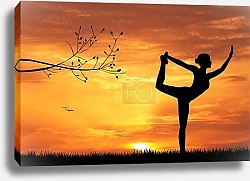 Постер Йога на фоне заката 2