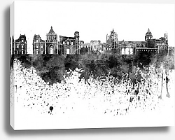 Постер Палермо: черные акварели над белым горизонтом