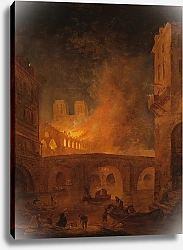 Постер Робер Юбер The Fire of Hôtel-Dieu in Paris