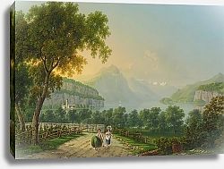 Постер Блейлер Иоганн Генрих Люди на озере Валленштаттерзее