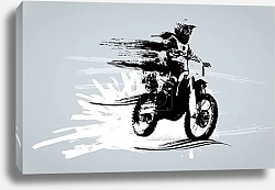 Постер Sport background with active man riding motobike ready for internet banners, social media banners, headers of websites, vector illustration