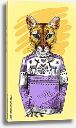 Постер Пума в вязаном свитере