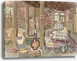 Постер Хамли Перкинс Лестница и холл отеля 