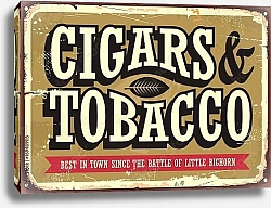 Постер Сигары и табак, винтажная вывеска