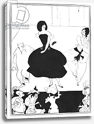 Постер Бердсли Аубри Illustration of the comedy-ballet 'Marionettes III', from 'The Yellow Book', Vol. 1, 1894