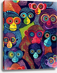 Постер Dotted animals. Monkeys №4