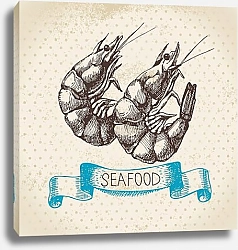 Постер Иллюстрация с креветками
