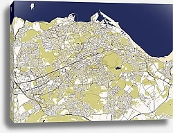 Постер Эдинбург: карта исторических улочек и зеленых парков Шотландии