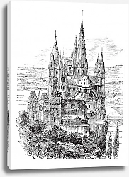 Постер Cathedral of St. George, Limburg-On-The-Lahn vintage engraving