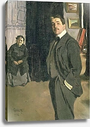 Постер Бакст Леон Portrait of Sergei Pavlovich Diaghilev with his Nurse, 1906