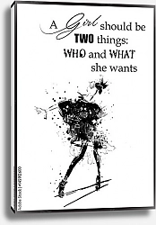 Постер Модная цитата с современной девушкой в платье