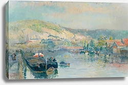 Постер Лебур Альбер Péniche Et Bord De Seine Animé Près De Rouen