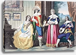 Постер Школа: Английская 19в. English cavalier costume during the reign of Charles II, c.1670
