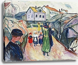 Постер Мунк Эдвард Street in Kragero; Dorfstrasse Kragero, 1913