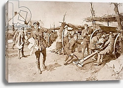 Постер Школа: Английская 20в. British artillery units manning guns at the front