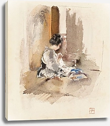Постер Блум Роберт Фредерик Japanese Girl Sewing