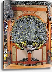 Постер Муха Альфонс A peacock, from the central panel of a mural from the Fouquet jewellers in Paris, 1901