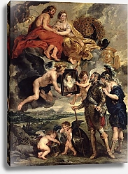 Постер Рубенс Петер (Pieter Paul Rubens) The Medici Cycle: Henri IV Receiving the Portrait of Marie de Medici 1621-25 3