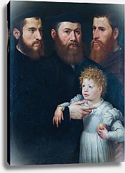Постер Неизвестен Три мужчины и маленькая девочка