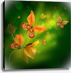 Постер Amazing butterflies from the petals of orchids