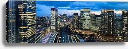 Постер Япония, Токио. Панорама вечернего города