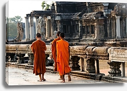 Постер Монахи в храме Ангкор Ват, Камбоджа