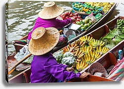 Постер Плавучий рынок Дамноенсадуак в Таиланде