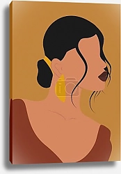 Постер Hispanic woman in red dress aesthetic illustration