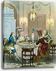 Постер French gentry dining in the 18th century, published 1909.