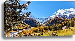 Постер Италия. Осенний вид долины Вальмаленко