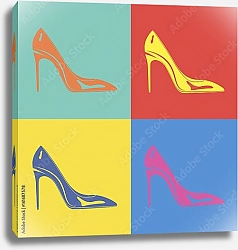 Постер Женская обувь поп-арт