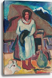 Постер Палугяй Золо Study of a Village Girl in front of a Cottage