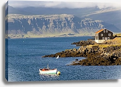 Постер Рыбацкая деревушка. Исландия