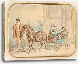 Постер Коссак Юлиуш Children of Adam Krasiński, Józef, Kazimierz and Maria, in a wagonette in Radziejowice