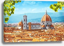 Постер Италия. Флоренция. Панорама и собор Санта-Мария-дель-Фьоре