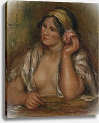 Постер Ренуар Пьер (Pierre-Auguste Renoir) Gabrielle with Green Necklace, c.1905