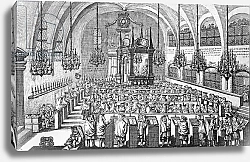 Постер Школа: Немецкая 18в. The Gathering in the Synagogue, 1705