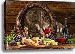 Постер Натюрморт с бокалом красного вина