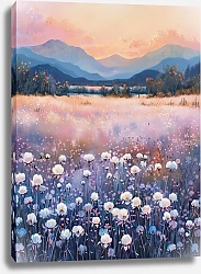 Постер Enchanted cotton fields at sunrise