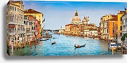 Постер Италия. Венеция. Панорама  Гранд канала на закате