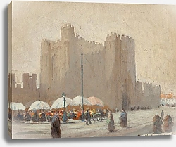 Постер Бельгийские цветочные продавцы, замок Гравенштейн, Гент, Бельгия