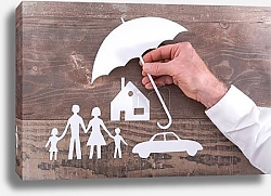 Постер Страхование для машины, дома и семьи
