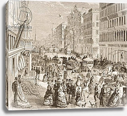 Постер Школа: Английская 19в. Broadway, New York City, c.1870, from 'American Pictures', 1876